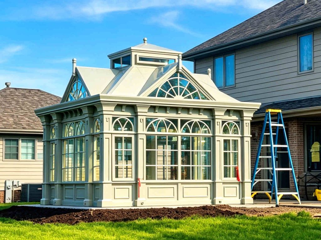 Ral 7032 Pebble Grey Victorian Greenhouse For Illinois